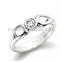Mulheres 925 prata esterlina anel de noivado de diamante